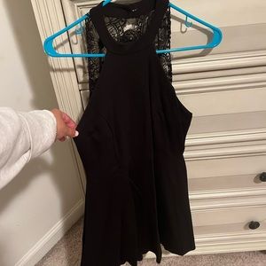 NWOT Lulus Black Halter Lace Back Dress